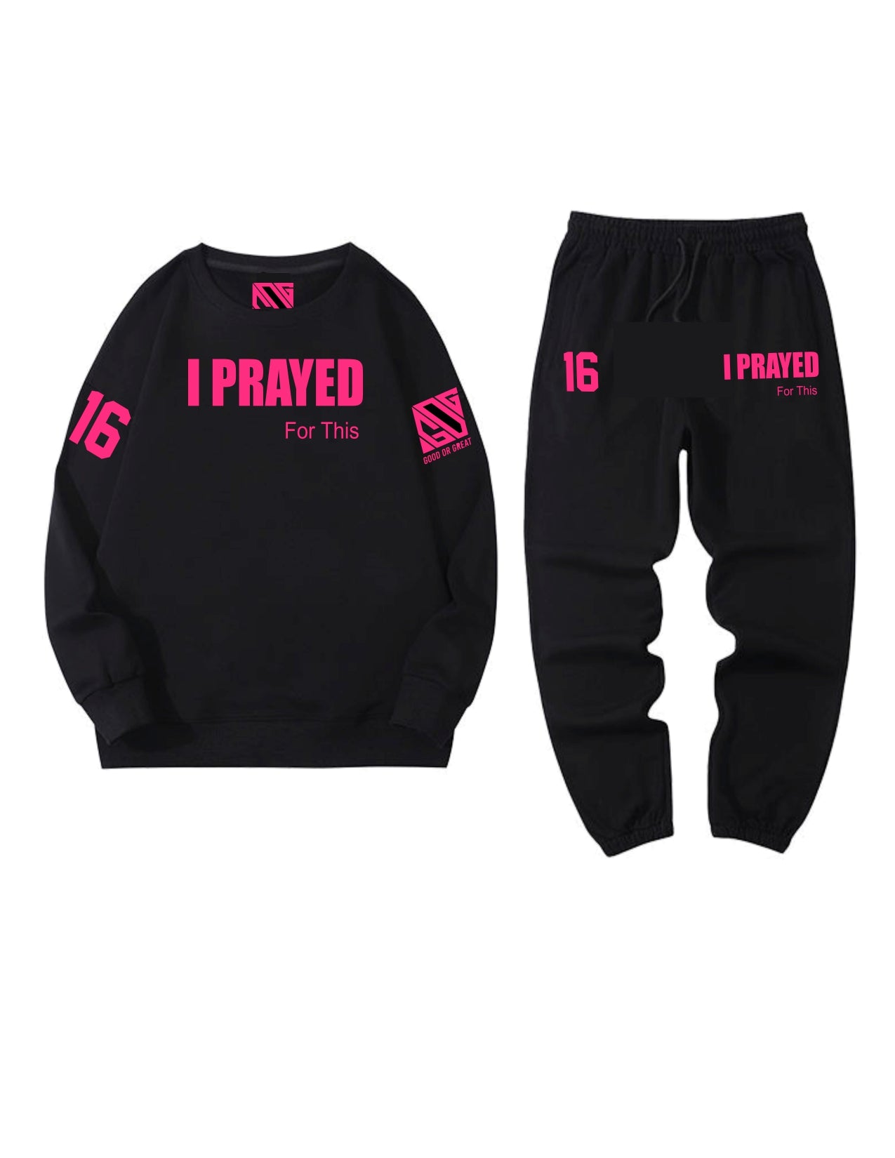 I Prayed For This Crewneck Sets (3D Puff)